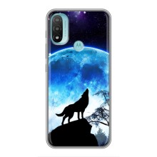 Защитные чехлы для Мото Е40 (AlphaPrint) (ХИТ продаж) ВОЛК (Волк на луну)