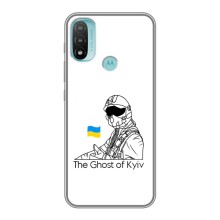 Защитные чехлы (Призрак Киева) для Motorola MOTO E40 (AlphaPrint) (Летчик Киева)