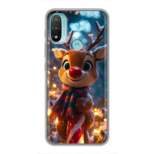 Яскравий чохол для Motorola MOTO E40 з Зимові Оленята – Олень з шарфом