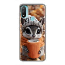 Друкований чохол 'Звірята з кавою' для Motorola MOTO E40