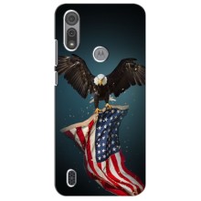 Чехол Флаг USA для Motorola Moto E6S – Орел и флаг