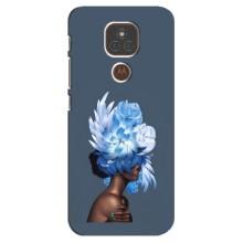 Чехлы (ART) Цветы на Motorola MOTO E7 Plus (VPrint) (Квіти на голові)