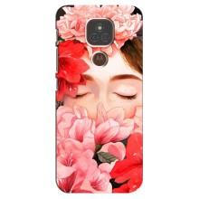 Чехлы (ART) Цветы на Motorola MOTO E7 Plus (VPrint) (Очі в квітах)