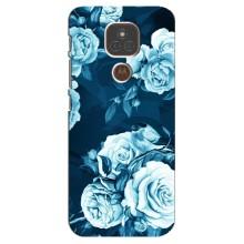Чехлы (ART) Цветы на Motorola MOTO E7 Plus (VPrint) (Блактині бутони)