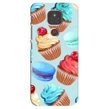 Чехлы с Фруктами для Motorola MOTO E7 Plus (VPrint) (Кексики)