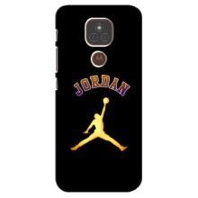 Чехлы для Motorola MOTO E7 Plus - с картинкой JORDAN (AlphaPrint) (Jordan Gold)
