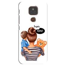 Чехол с печатью для Motorola MOTO E7 Plus - (Мама с ребенком) (AlphaPrint) – Мама с сыном