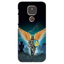 Чехлы с картинкой ЗСУ для Motorola MOTO E7 Plus (AlphaPrint) (Солдат ЗСУ)