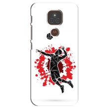 Чехлы с принтом Спортивная тематика для Motorola Moto E7 Plus – Волейболист