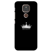 Чехол (Корона на чёрном фоне) для Мото Е7 Плюс – Белая корона