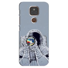 Чехол NASA для Motorola MOTO E7 Plus (AlphaPrint) (Космонавт фото)
