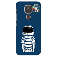 Чехол NASA для Motorola MOTO E7 Plus (AlphaPrint) (Мальчик в шлеме)