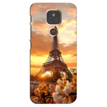 Чехол Эйфелева Башня для Motorola MOTO E7 Plus - (AlphaPrint) (Солнечная башня)