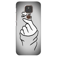 Чехол с принтом для Motorola MOTO E7 Plus (AlphaPrint - Знак сердечка) – Значок Love