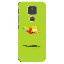 Чехол с Симпсонами для Motorola MOTO E7 Plus (VPrint) (Барт Симпсон)