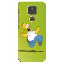 Чехол с Симпсонами для Motorola MOTO E7 Plus (VPrint) (Гомер Симпсон)