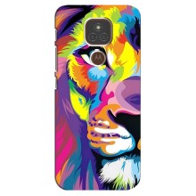 Чехол со Львом для Motorola MOTO E7 Plus (VPrint) (Яркий Лев)