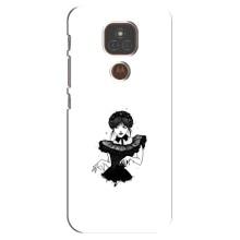 Чехлы Венсдей на Motorola MOTO E7 Plus Уэнсдей (AlphaPrint) – танец Уэнздей