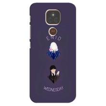 Чехлы Венсдей на Motorola MOTO E7 Plus Уэнсдей (AlphaPrint) – Уэнздей и подруга