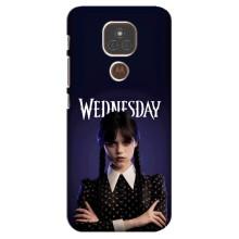 Чехлы Венсдей на Motorola MOTO E7 Plus Уэнсдей (AlphaPrint) – Wednesday