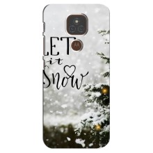 Новогодние, Праздничные Чехлы для Motorola MOTO E7 Plus - 2024 год (Let it snow)