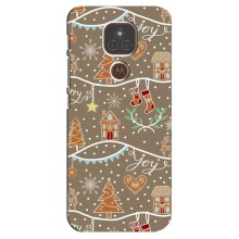 Новогодние, Праздничные Чехлы для Motorola MOTO E7 Plus - 2024 год (Новогодние пряники)