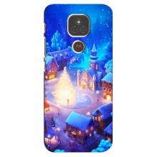 Рождественские Чехлы для Motorola MOTO E7 Plus (VPrint) (Рождественский город)