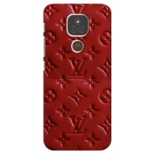 Текстурный Чехол Louis Vuitton для Моторола Мото Е7 Плюс – Красный ЛВ