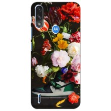 Бренднові Чохли для Motorola MOTO E7i / E7 Power - (PREMIUMPrint) (Nike цветы)