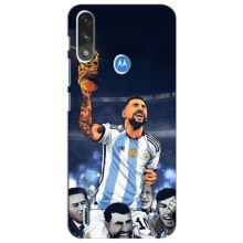 Чохли для Motorola MOTO E7i / E7 Power (Leo чемпіон) (AlphaPrint) (Мессі з кубком)