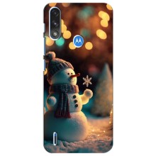 Чехлы на Новый Год Motorola MOTO E7i / E7 Power – Снеговик праздничный