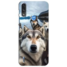 Чохол з Хаскі Motorola Moto E7i / E7 Power - (AlphaPrint) (Селфі Хаскі)