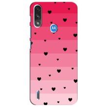 Чехлы с тематикой "Маленькие Сердечки" на Motorola Moto E7i / E7 Power (Чорные сердечки)