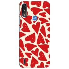 Чехлы с тематикой "Маленькие Сердечки" на Motorola Moto E7i / E7 Power (Красные сердечка)