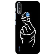 Чехлы (Знак сердечка) на Motorola Moto E7i / E7 Power (Сердце на черном)