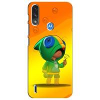 Чехол ЛЕОН (Бравл Старс)  для Motorola MOTO E7i / E7 Power (LEON в кофте)