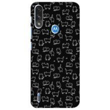 Чехол на тематику: Коты для Motorola MOTO E7i / E7 Power (Котики на черном)