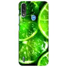 Чохол з зображенням смачної їжі для Motorola Moto E7i / E7 Power (Яскравий Лайм)