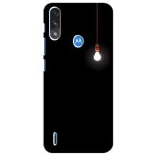 Чехол с картинками на черном фоне для Motorola Moto E7i / E7 Power (Лампочка)