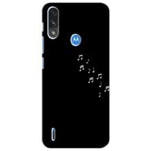 Чехол с картинками на черном фоне для Motorola Moto E7i / E7 Power (Ноты)