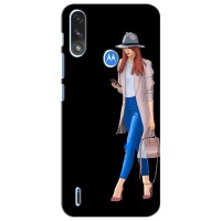 Чохол з картинкою Модні Дівчата Motorola Moto E7i / E7 Power (Дівчина з телефоном)