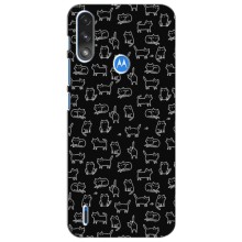 Чехол с принтом для Motorola Moto E7i / E7 Power (AlphaPrint) Модные коты (Меленькие котики)