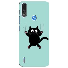 Чехол с принтом для Motorola Moto E7i / E7 Power (AlphaPrint) Модные коты (Падающий кот)