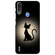 Чехол с принтом для Motorola Moto E7i / E7 Power (AlphaPrint) Модные коты (Силуэт котика)