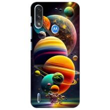 Чехол (ТПУ) с планетами на Motorola Moto E7i / E7 Power (Солнечна система)