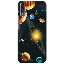 Чехол (ТПУ) с планетами на Motorola Moto E7i / E7 Power (Вид с космоса)
