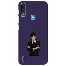 Чохли Венсдей на Motorola Moto E7i / E7 Power Уенсдей (AlphaPrint) (Венздей у чорному)