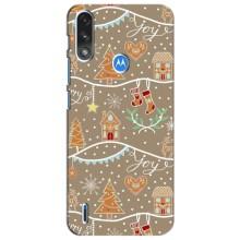 Новорічні, Святкові Чохли для Motorola MOTO E7i / E7 Power - 2024 год (Новорічні пряники)
