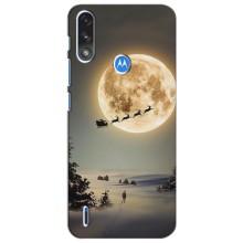Новорічні, Святкові Чохли для Motorola MOTO E7i / E7 Power - 2024 год (Санта на місяці)