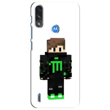 Чехлы для Motorola MOTO E7i / E7 Power (Персонажи Майн Крафт) – Зеленый мальчик
